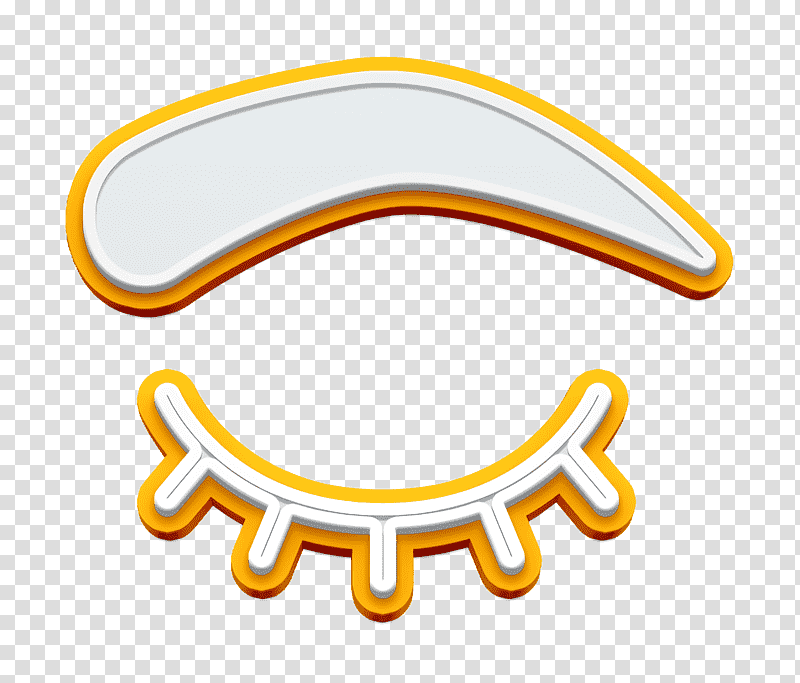 Eyelash icon Anatomy icon medical icon, Logo, Symbol, Yellow, Line, Meter, Mathematics transparent background PNG clipart