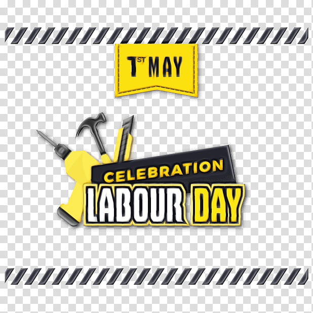 Labour Day, Watercolor, Paint, Wet Ink, Logo, Angle, Sticker, Yellow transparent background PNG clipart