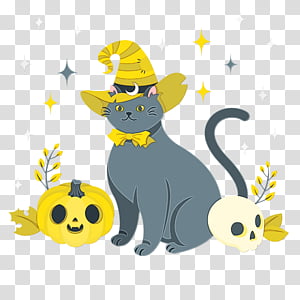cat whiskers cartoon dog yellow, Halloween 
, Watercolor, Paint, Wet Ink, Cats  M, Flower, Biology transparent background PNG clipart thumbnail