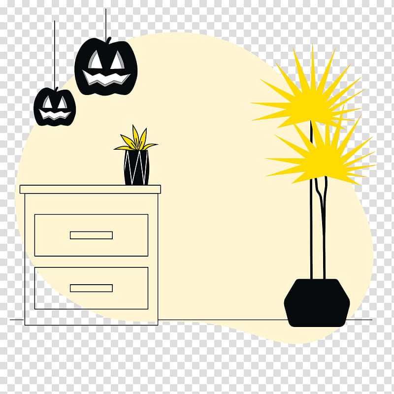 Halloween, Halloween , Cartoon, Flower, Yellow, Line, Tree, Meter transparent background PNG clipart