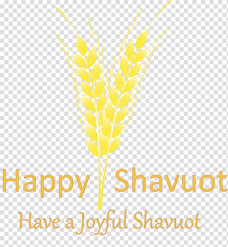 yellow font text line leaf, Happy Shavuot, Shovuos, Watercolor, Paint, Wet Ink, Grass Family, Logo transparent background PNG clipart