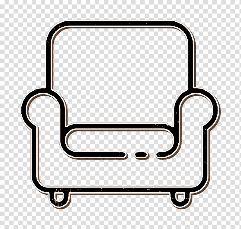 Linear Detailed Travel Elements icon Chair icon Armchair icon, Couch, Upholstery, Cushion, Furniture, Loveseat, Slipcover transparent background PNG clipart