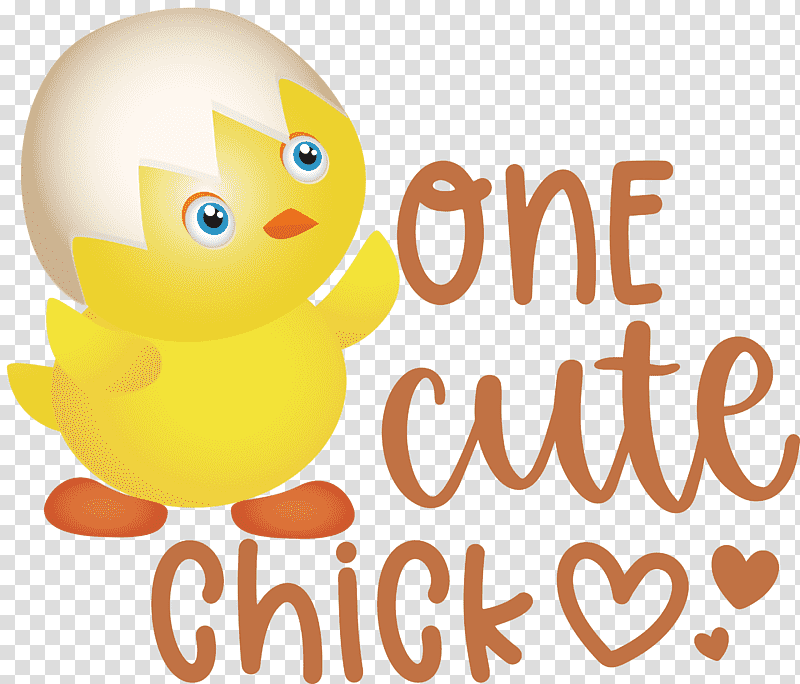 One Cute Chick Easter Day Happy Easter, Smiley, Emoticon, Cartoon, Yellow, Happiness, Meter transparent background PNG clipart