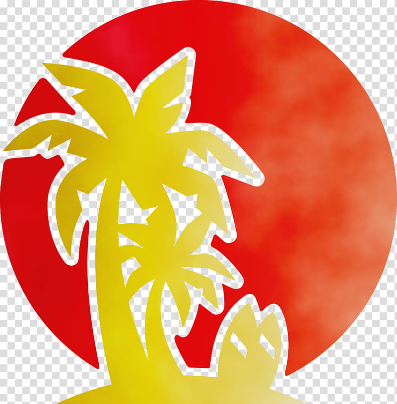 Palm trees, Beach, Tropical, Watercolor, Paint, Wet Ink, Leaf, Flowering Tea transparent background PNG clipart