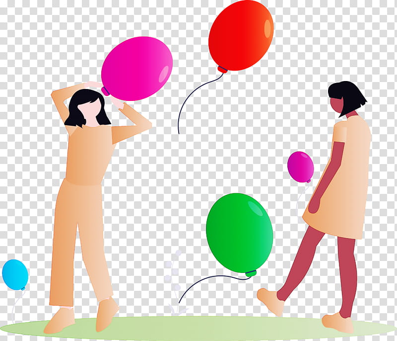party partying woman, Balloon, Party Supply, Interaction, Gesture, Conversation, Child, Play transparent background PNG clipart