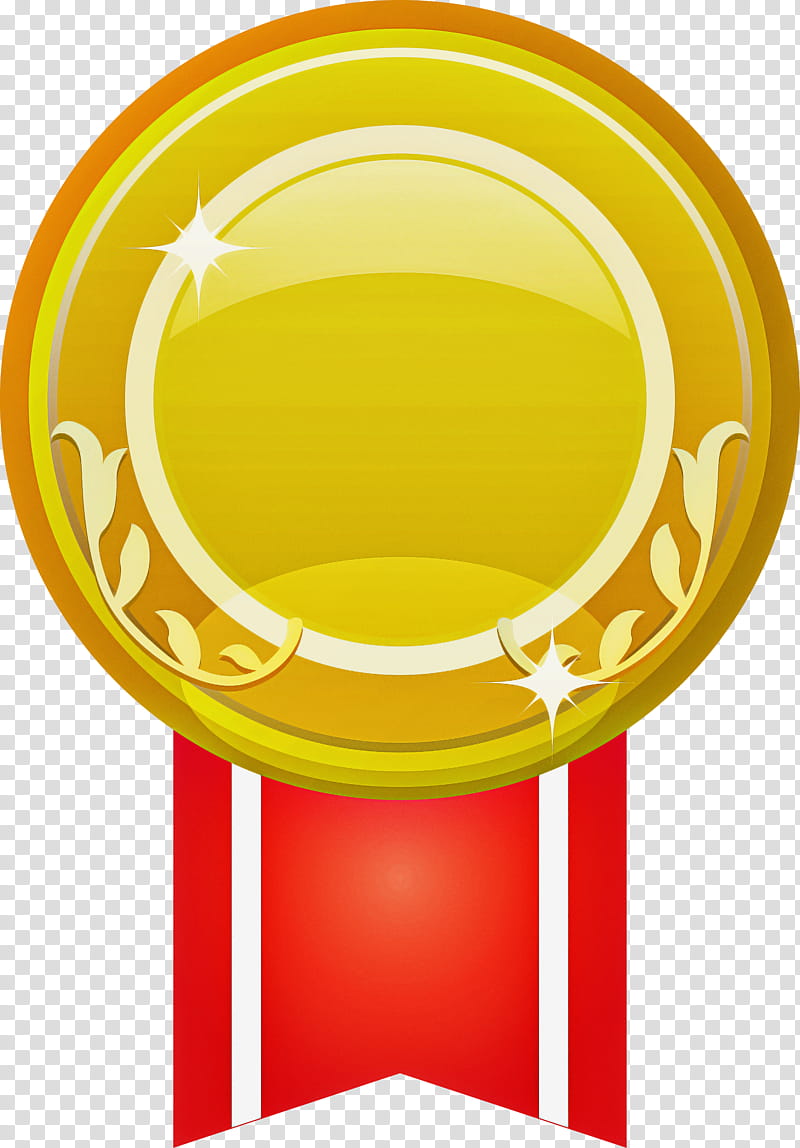 gold badge ribbon badge blank badge, Yellow, Table, Circle transparent background PNG clipart