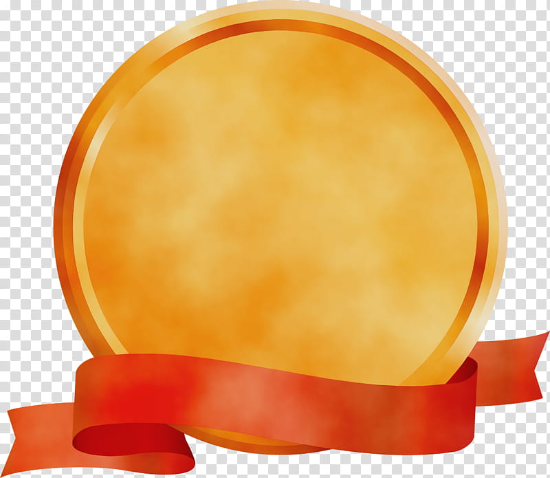 Orange, Emblem Ribbon, Watercolor, Paint, Wet Ink, Yellow, Peach transparent background PNG clipart