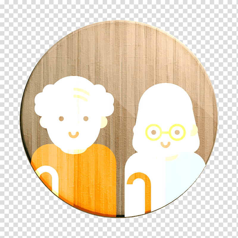 Family icon Grandparents icon Woman icon, Character, Yellow, Cartoon, Meter, Happiness, Computer transparent background PNG clipart