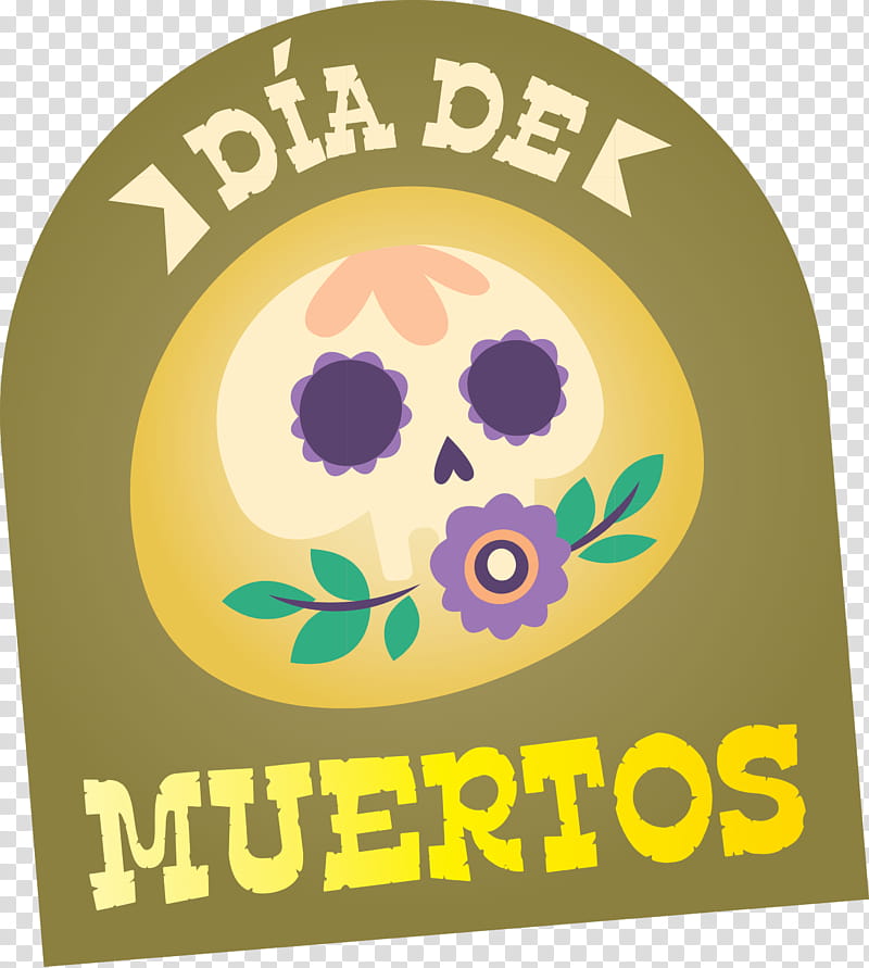 Day of the Dead Día de Muertos Mexico, Dia De Muertos, Logo, Labelm, Poster, Yellow, Area, Meter transparent background PNG clipart