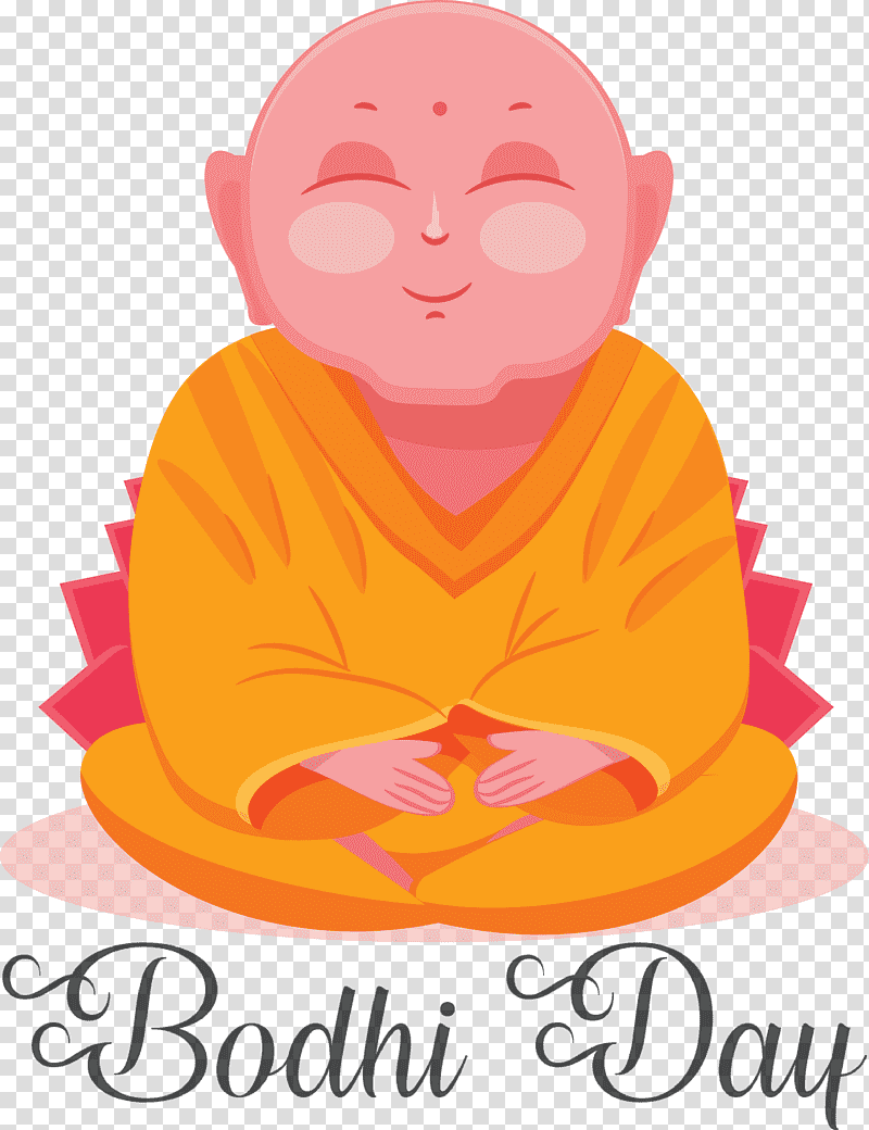 bodhi day bodhi, Watercolor Painting, Orange Sa, Cartoon, Statue, Sculpture, transparent background PNG clipart