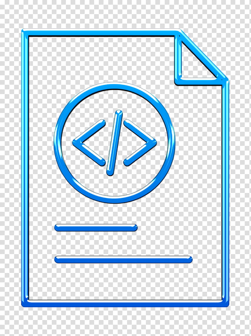 Coding icon Page icon, Line, Electric Blue, Rectangle transparent background PNG clipart