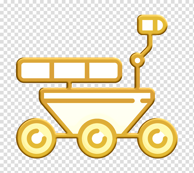 Space icon Robot icon Moon rover icon, Yellow, Line, Symbol, Text, Mathematics, Geometry transparent background PNG clipart