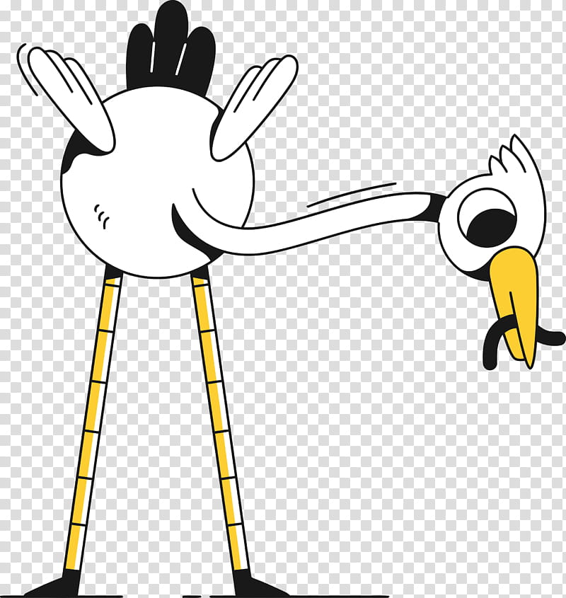 giraffids cartoon line art insect yellow, Beak, Area, Propeller transparent background PNG clipart