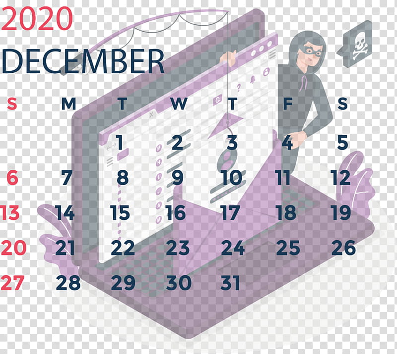 December 2020 Printable Calendar December 2020 Calendar, Angle, Line, Purple, Meter transparent background PNG clipart