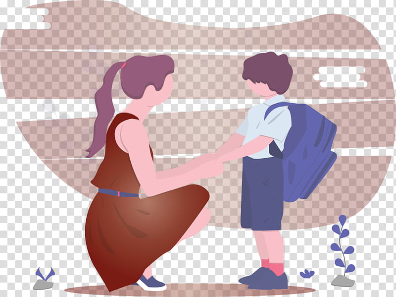 back to school mother boy, Cartoon, Love, Muscle, Gesture, Conversation, Animation transparent background PNG clipart