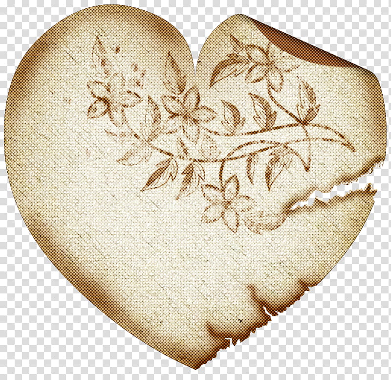 heart heart beige, Vintage Heart, Valentines Day transparent background PNG clipart