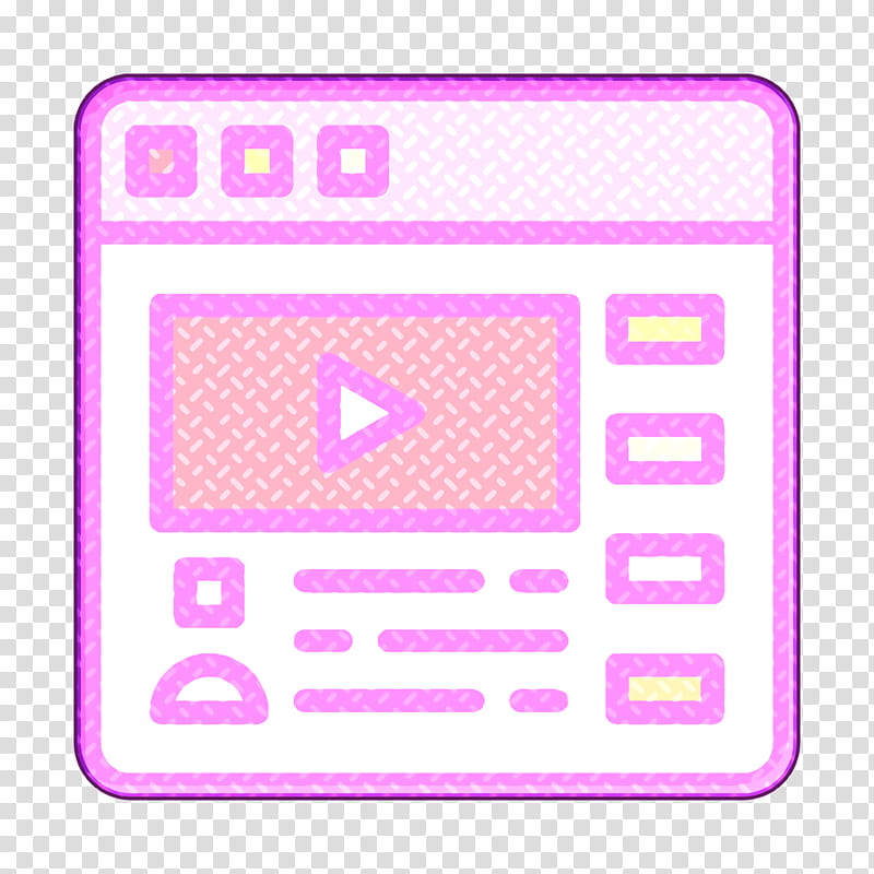 User Interface Vol 3 icon User interface icon Video stream icon, Pink, Text, Purple, Violet, Line, Square, Magenta transparent background PNG clipart