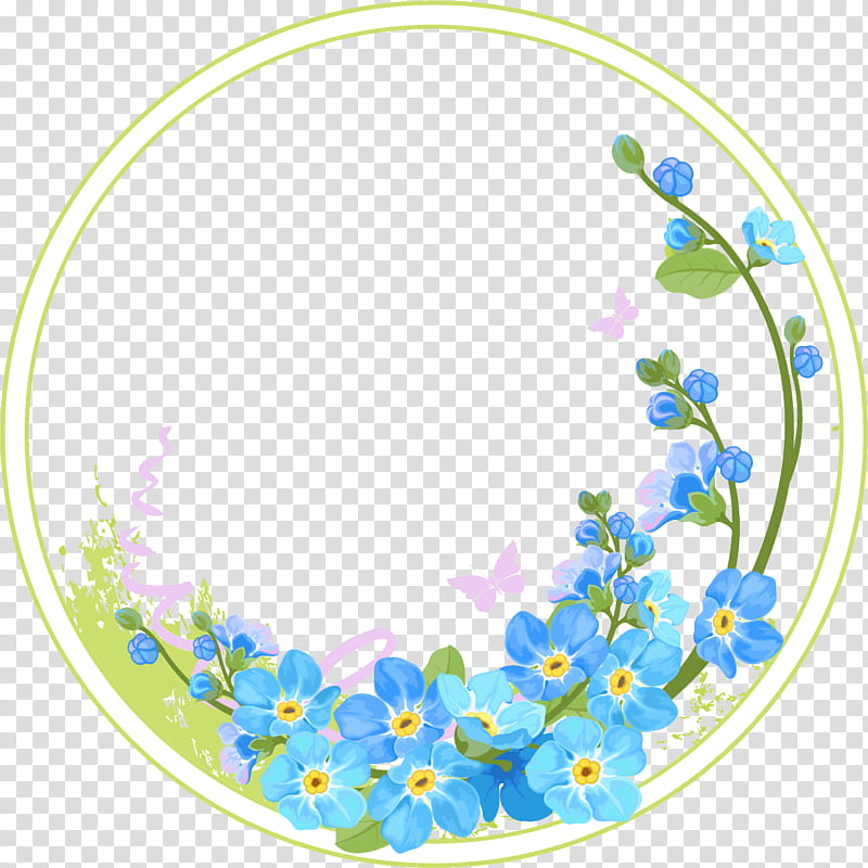 Floral design, Flower, Blue Flower, Flower Frame, Flower Bouquet, Blue Rose, Circle transparent background PNG clipart