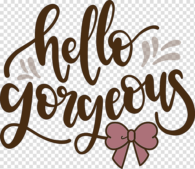 Fashion Hello Gorgeous, Logo, Calligraphy, Line, Meter, Flower, Mathematics transparent background PNG clipart