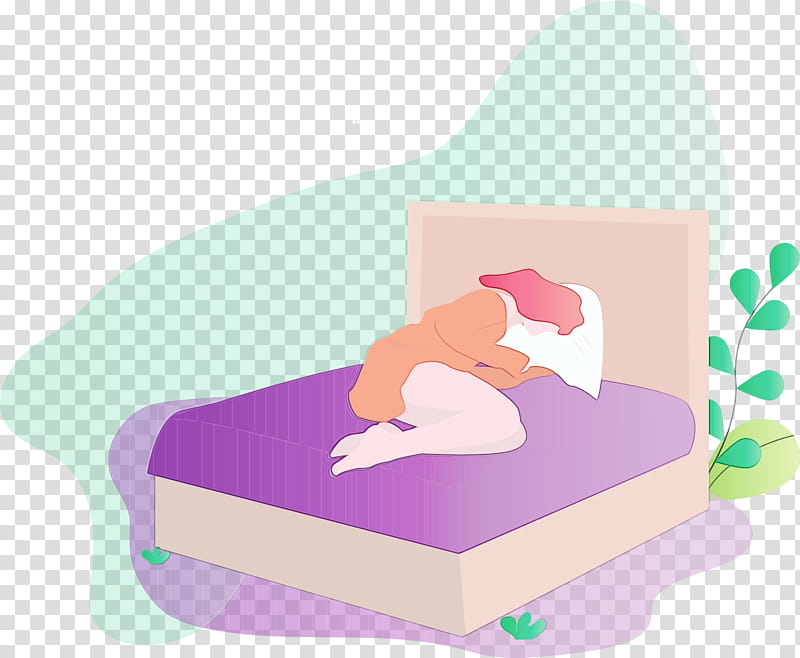 pink furniture infant bed, World Sleep Day, Girl, Watercolor, Paint, Wet Ink transparent background PNG clipart