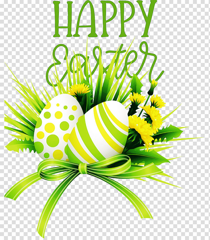 Happy Easter, Flower, Floral Design, Easter Egg, Festival, Postcredits Scene, Green transparent background PNG clipart