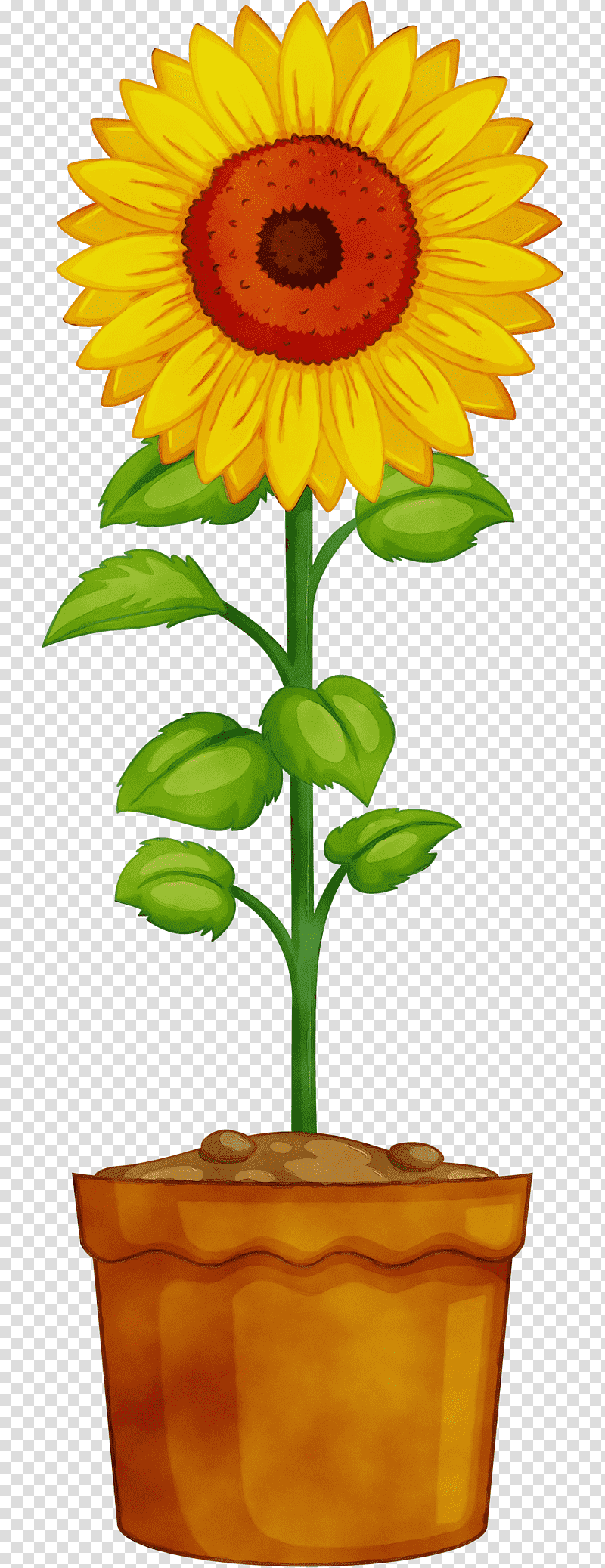 drawing flowerpot plant stem logo, Watercolor, Paint, Wet Ink, , Plants transparent background PNG clipart