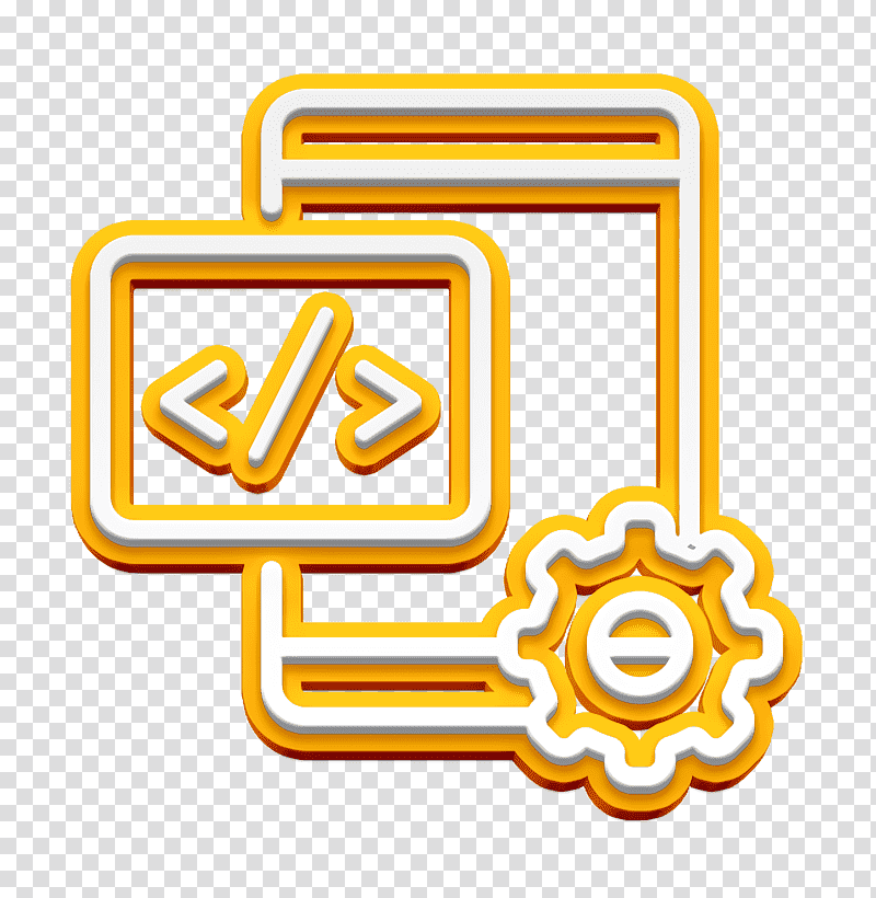 Ux icon Digital Services icon, Yellow, Line, Symbol, Meter, Geometry, Mathematics transparent background PNG clipart