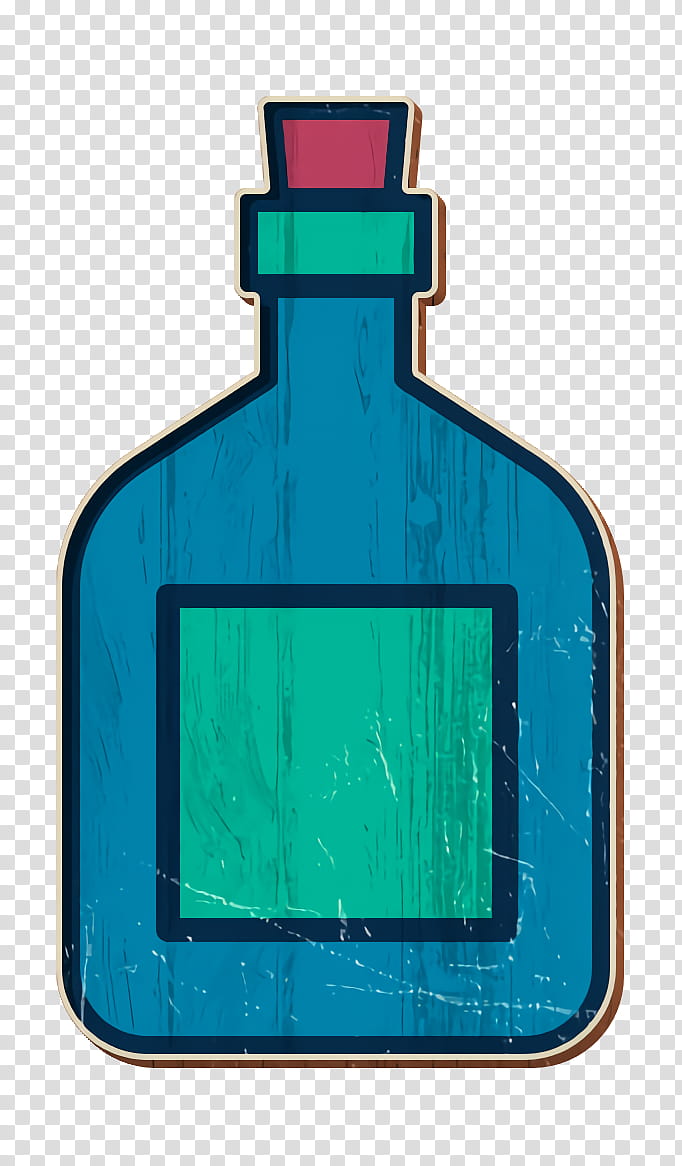 Pirates icon Drink icon Liquor icon, Blue, Turquoise, Aqua, Bottle, Glass Bottle, Rectangle transparent background PNG clipart