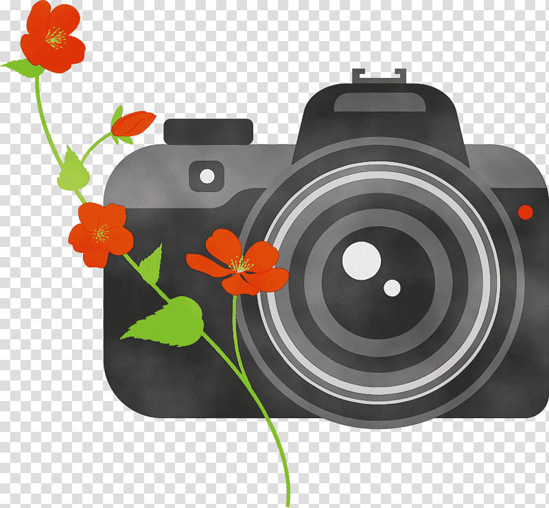 Camera Lens, Flower, Watercolor, Paint, Wet Ink, Video Camera, Physics transparent background PNG clipart