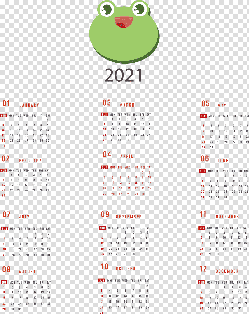 Printable 2021 Yearly Calendar 2021 Yearly Calendar, Calendar System, Calendar Year, Names Of The Days Of The Week, New Year, Annual Calendar, February transparent background PNG clipart