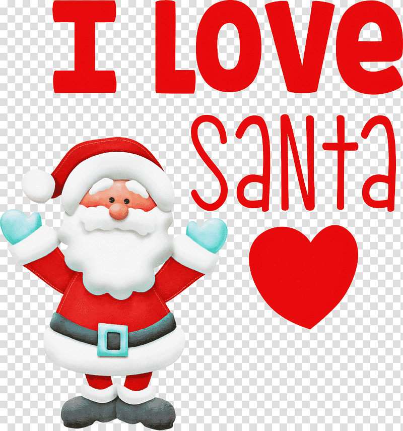 I Love Santa Santa Christmas, Christmas , Ded Moroz, Santa Claus, Snegurochka, Christmas Day, Christmas Ornament transparent background PNG clipart