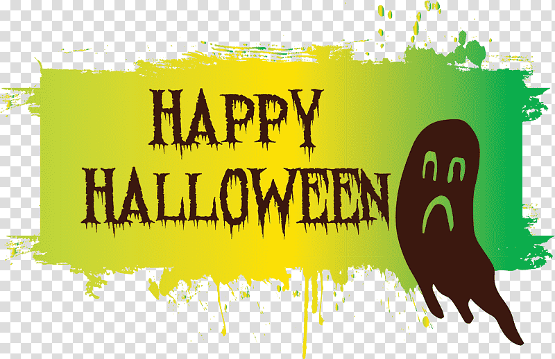 Happy Halloween, Logo, Poster, Banner, Text, Green, M transparent background PNG clipart