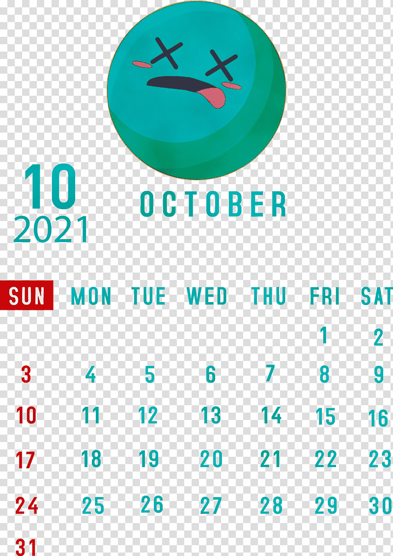 logo font aqua m green meter, October 2021 Printable Calendar, Watercolor, Paint, Wet Ink, Calendar System, Microsoft Azure transparent background PNG clipart