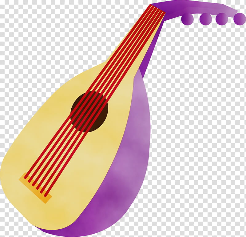 yellow musical instrument magenta folk instrument, Arabic Culture, Watercolor, Paint, Wet Ink transparent background PNG clipart