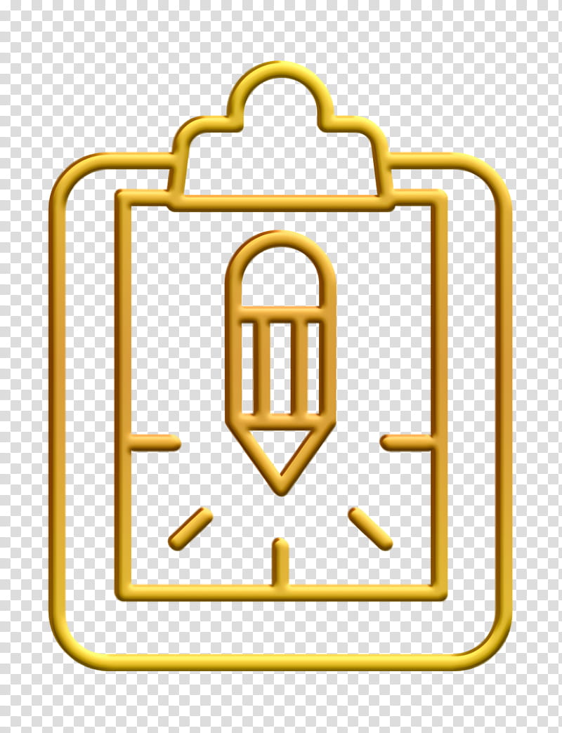 Clipboard icon Files and folders icon Creative icon, Yellow, Line, Symbol transparent background PNG clipart