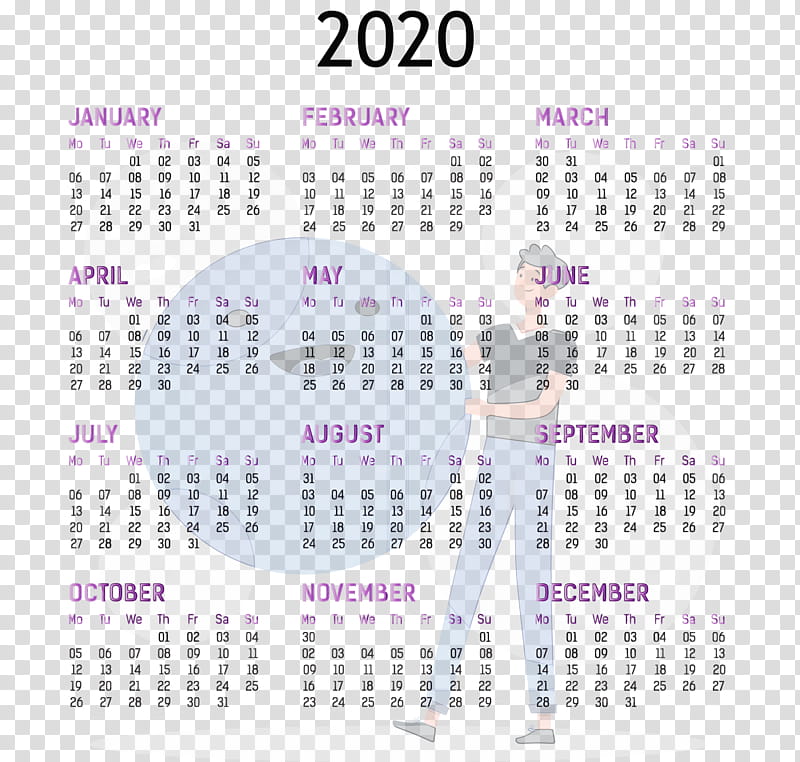 daozang 北斗本命延生真經 daode tianzun 道經, 2020 Yearly Calendar, Printable 2020 Yearly Calendar Template, Full Year Calendar 2020, Watercolor, Paint, Wet Ink, Calendar System transparent background PNG clipart