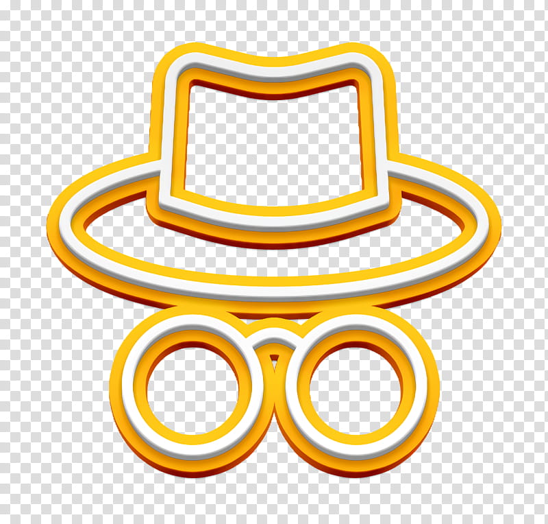 Hacker icon Annonymous icon Cyber icon, Yellow, Line, Symbol transparent background PNG clipart