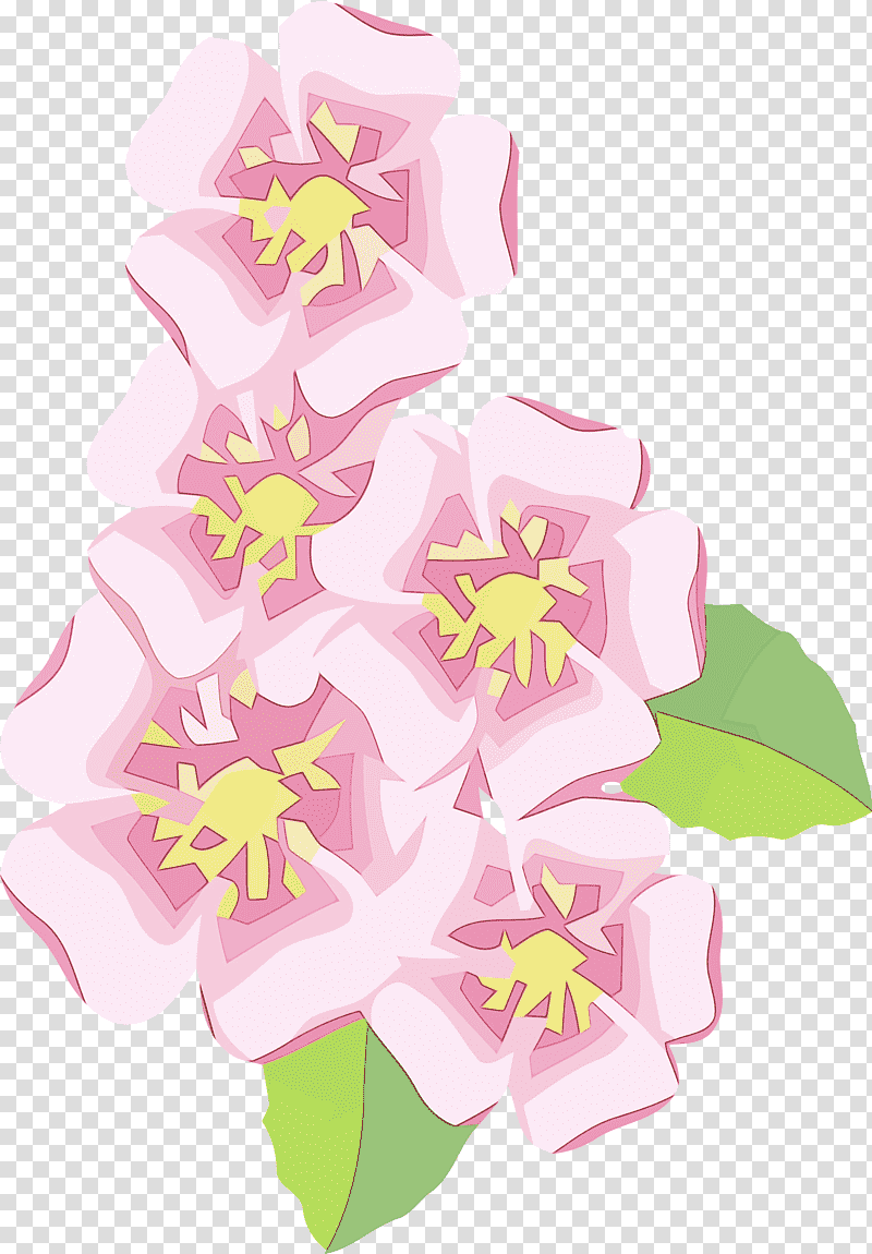 Floral design, yellow and pink flower illustration, Watercolor, Paint, Wet Ink, Cut Flowers, Petal, Moth Orchids transparent background PNG clipart