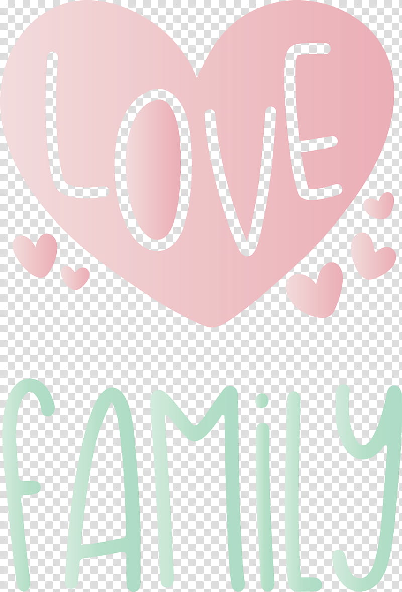 text font heart pink love, Family Day, I Love Family, Watercolor, Paint, Wet Ink, Logo transparent background PNG clipart