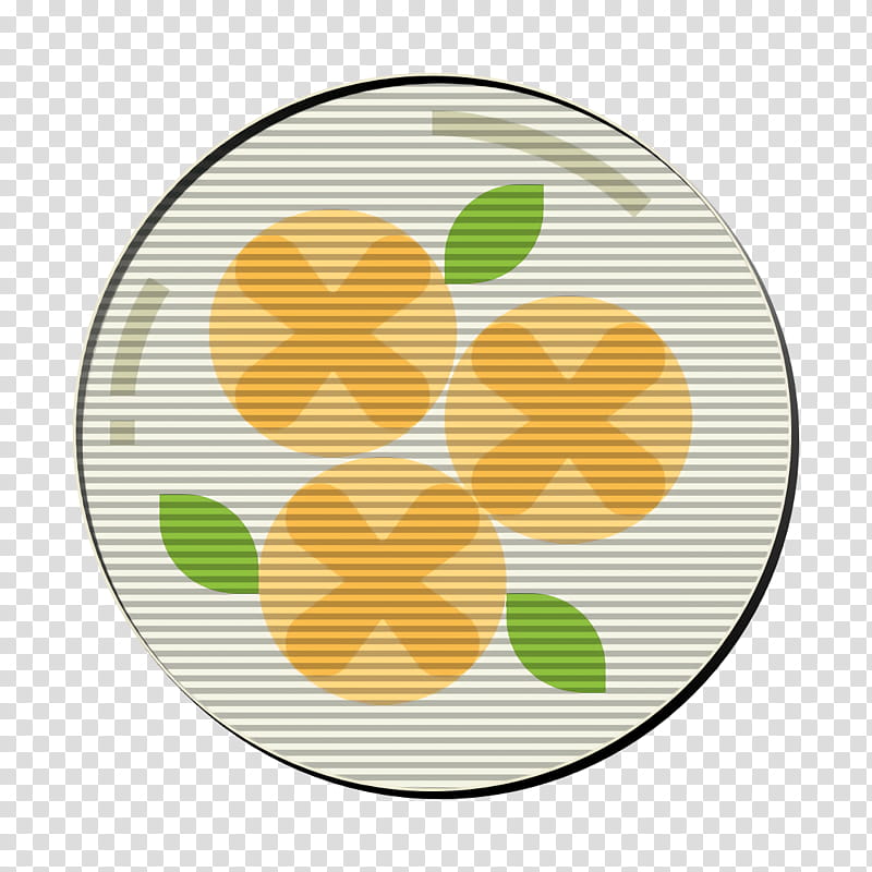 Dessert icon Thai Food icon Thai icon, Yellow, Plate, Leaf, Dishware, Fruit, Tableware, Plant transparent background PNG clipart