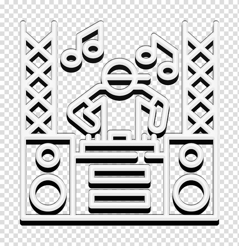 DJ icon Discotheque icon, Line, Meter, Number, Mathematics, Geometry transparent background PNG clipart