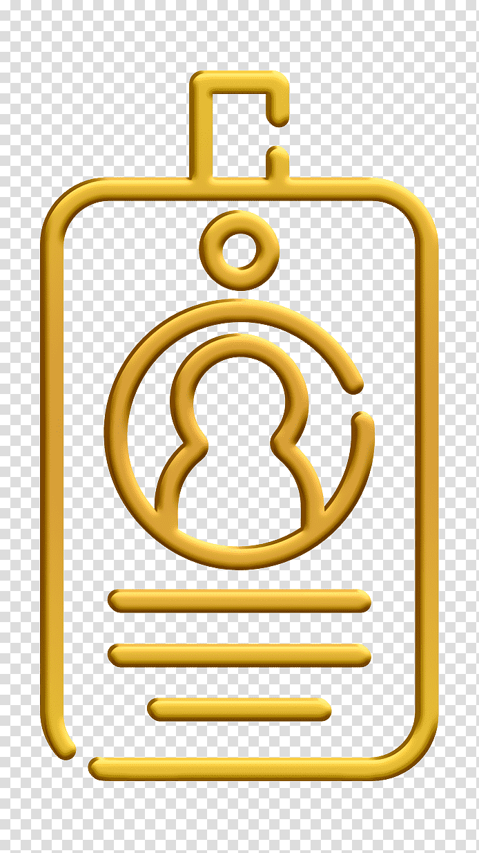 Membership icon Id card icon Crime Investigation icon, Symbol, Yellow, Line transparent background PNG clipart