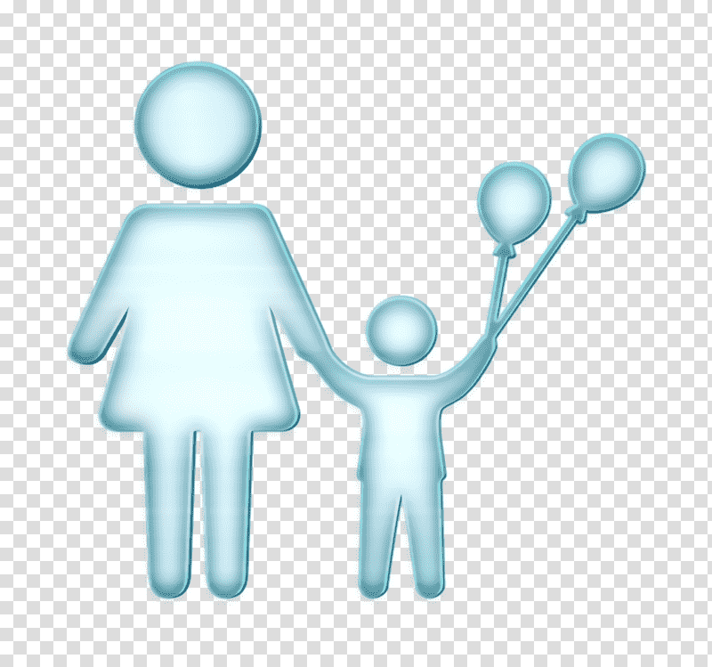 Fun icon Mother and child with balloons icon people icon, Amusement Park Icon, Family, Singleparent Family, Upbringing, Protestant Church Of Oman Sohar Pcosohar, Divorce transparent background PNG clipart