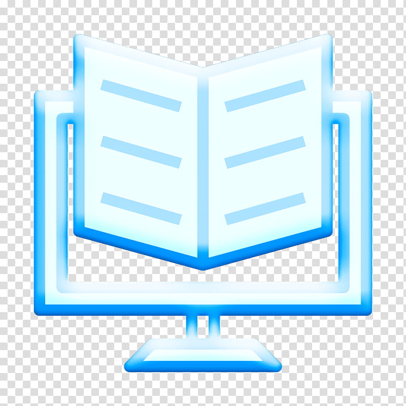 Ebook icon Elearning icon Digital Service icon, Blue, Text, Computer Monitor, Electric Blue, Computer Monitor Accessory, Technology, Output Device transparent background PNG clipart