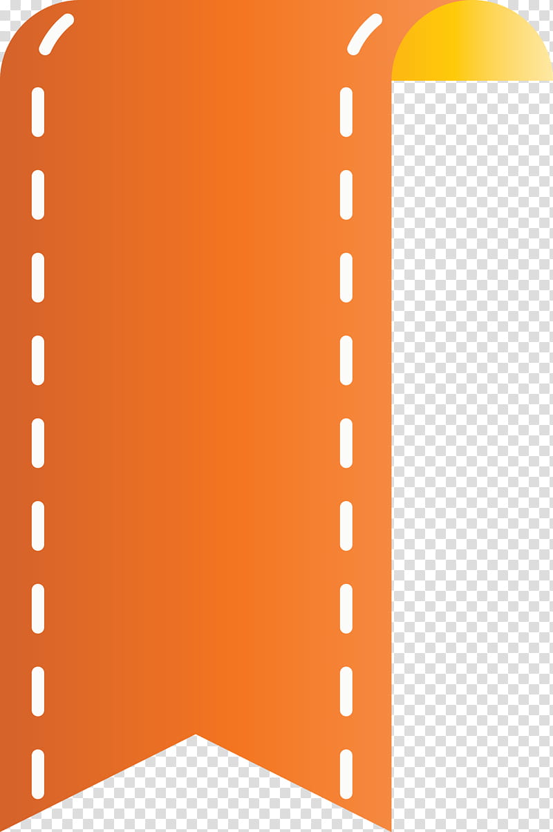 Bookmark Ribbon, Orange, Line transparent background PNG clipart