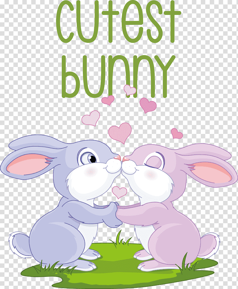Cutest Bunny Bunny Easter Day, Happy Easter, Rabbit, Cartoon, Cuteness, Poster, Greeting Card transparent background PNG clipart