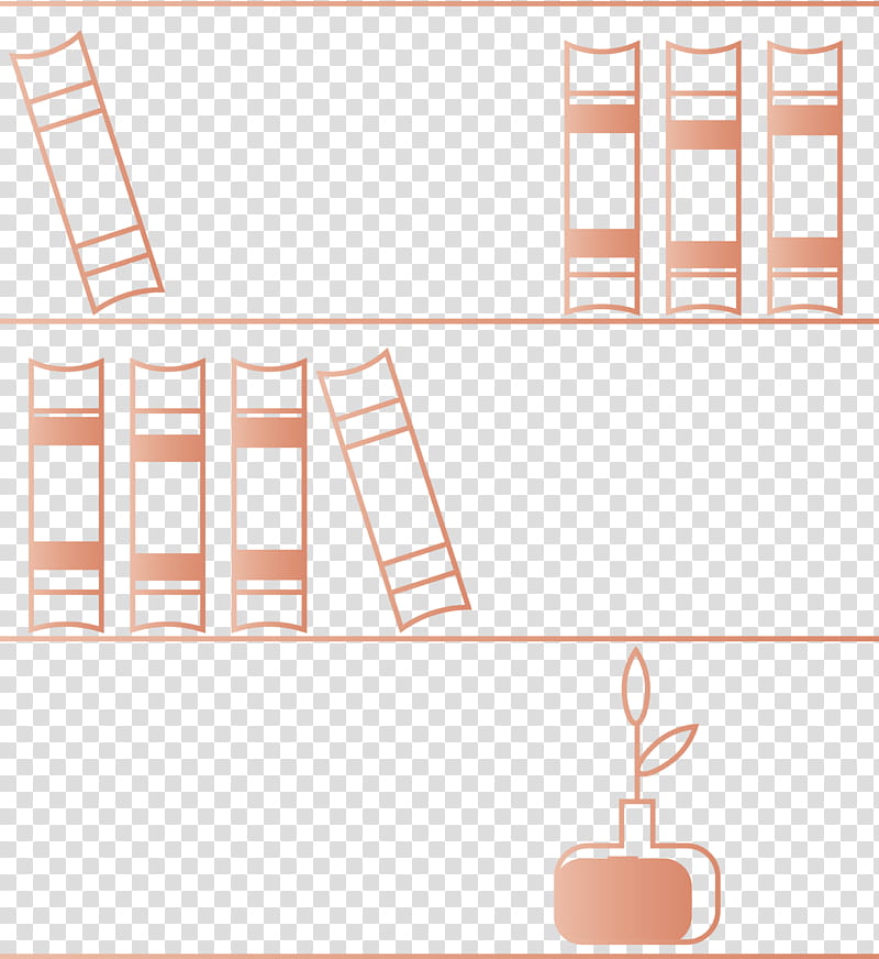 bookshelves book, Line, Furniture, Room, Shelf, Peach transparent background PNG clipart