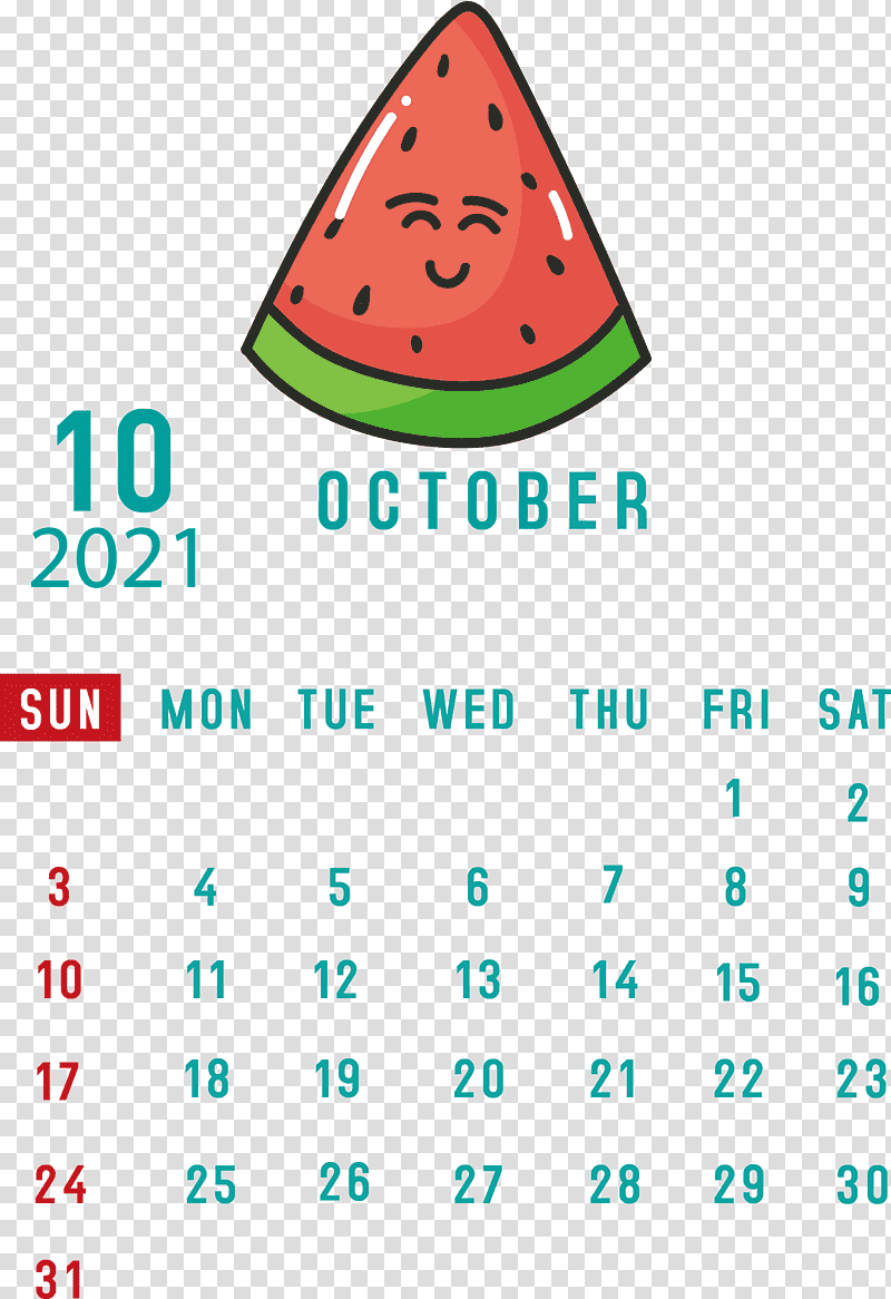October 2021 Printable Calendar October 2021 Calendar, Line, Meter, Calendar System, Mathematics, Geometry transparent background PNG clipart
