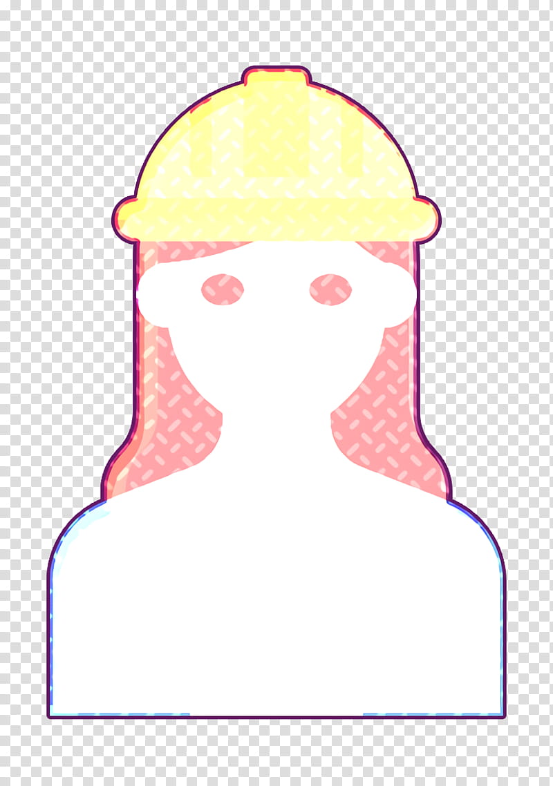 Architect icon Occupation Woman icon, Pink, Headgear transparent background PNG clipart