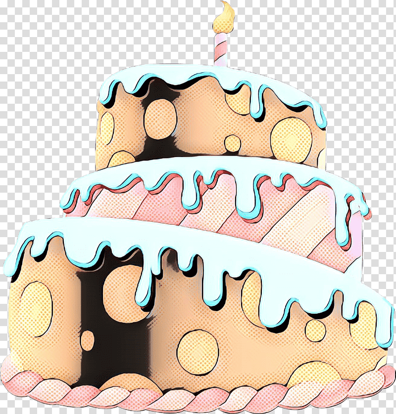 pop art retro vintage, Cake, Royal Icing, Frosting Icing, Sugar Paste, Buttercream, Birthday Cake transparent background PNG clipart